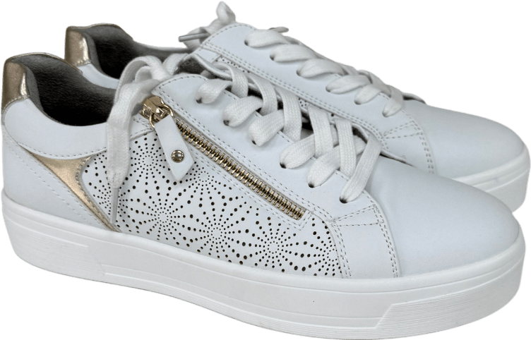 Pavers White / Gold Dual - fasten Trainers UK 6 EU 39 👠 - Reliked