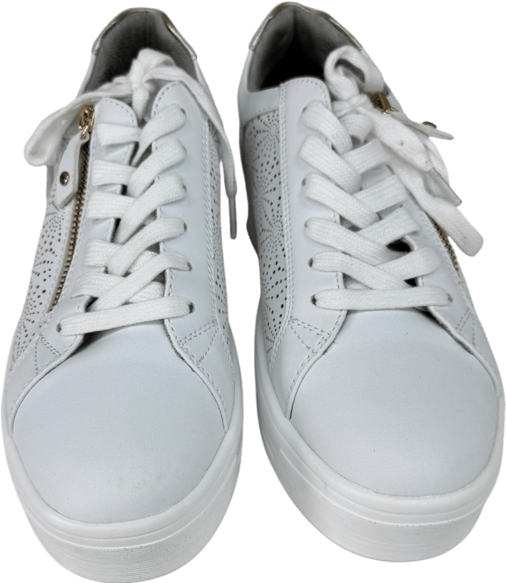 Pavers White / Gold Dual - fasten Trainers UK 6 EU 39 👠 - Reliked