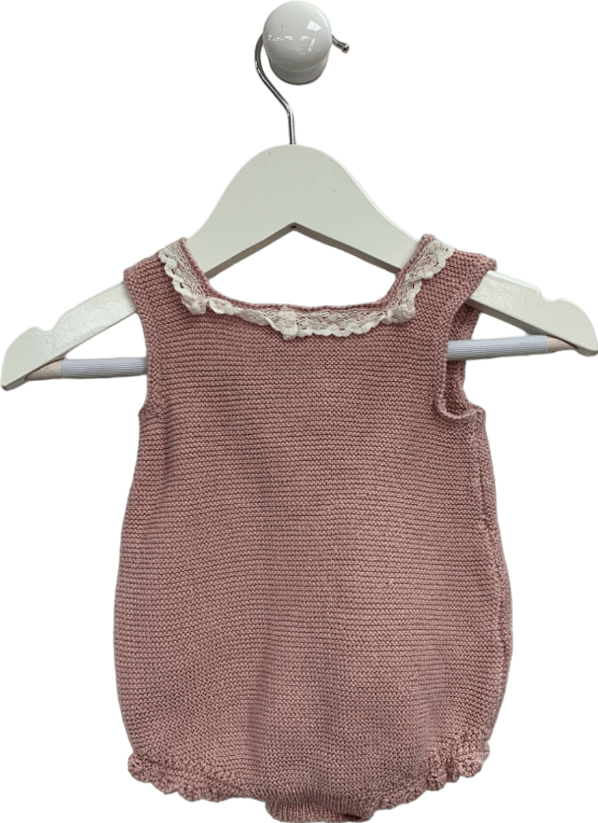 Paz Rodriguez Pink Knitted Baby Romper 3M - Reliked
