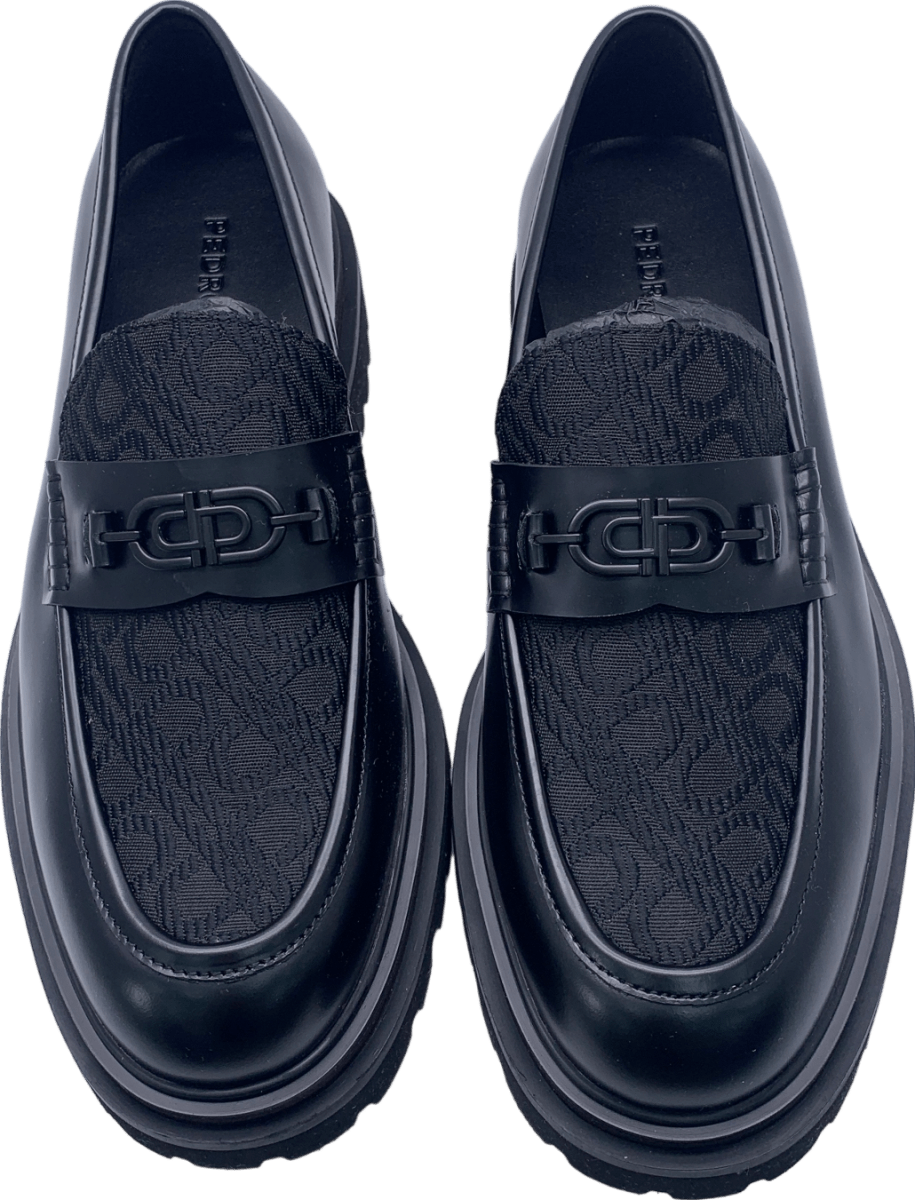 PEDRO Black Icon Leather Loafers UK 8 EU 42 👞 - Reliked