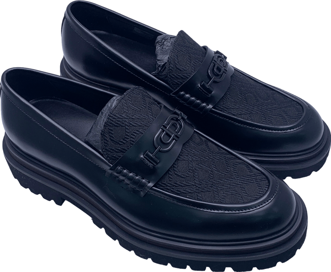 PEDRO Black Icon Leather Loafers UK 8 EU 42 👞 - Reliked