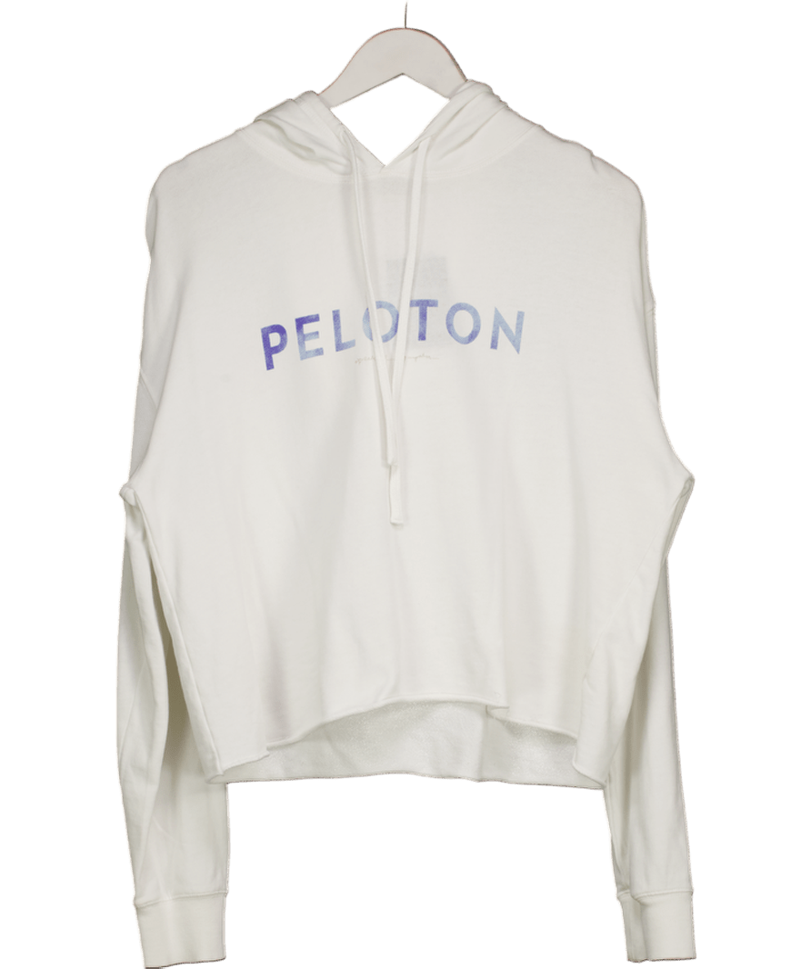 Peleton X Spiritual Gangster White Logo Lightweight Hoodie UK L - Reliked