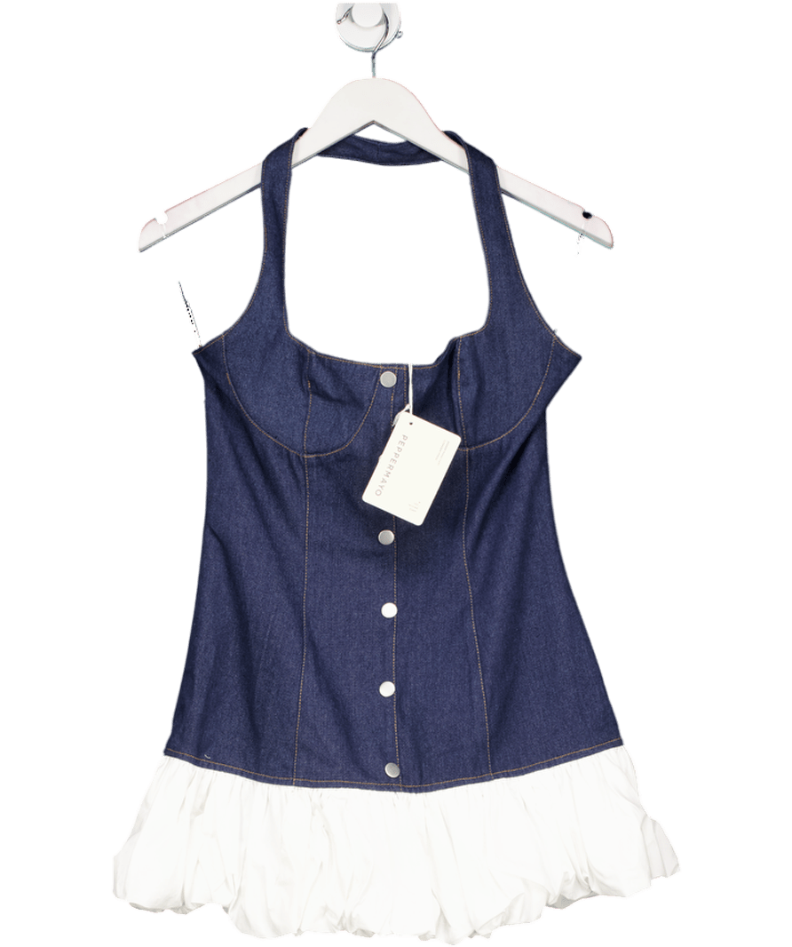 peppermayo Blue Georgina Denim Mini Dress UK 10 - Reliked peppermayo Blue Georgina Denim Mini Dress UK 10 - Reliked
