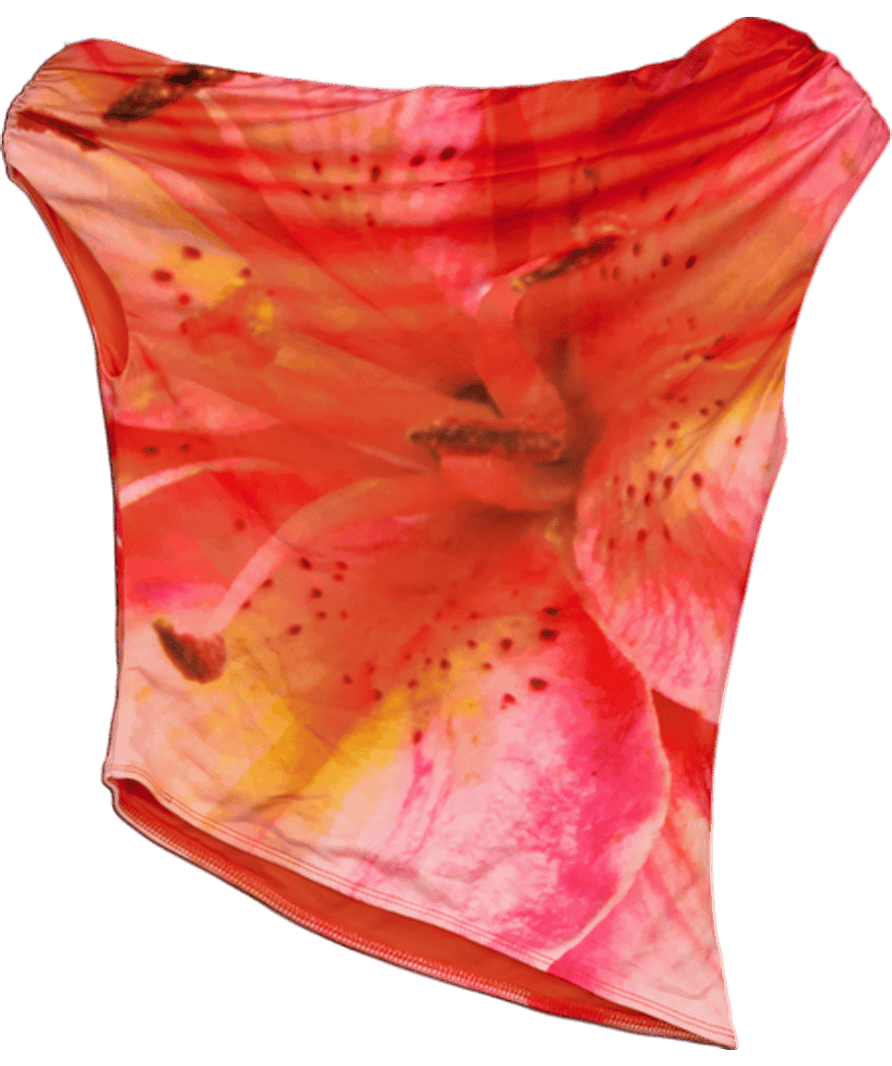 peppermayo Orange Athens One Shoulder Top UK 8 - Reliked