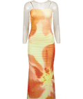 Peppermayo Orange Iroha Strapless Maxi Dress - Mimosa Blossom UK XS - Reliked
