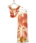 Peppermayo Orange Moka Maxi Skirt And Off Shoulder Top Set - Mimosa Blossom UK XS - Reliked