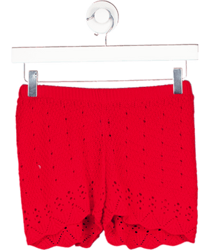 peppermayo Red Oakley Low Rise Crochet Mini Shorts UK S/M