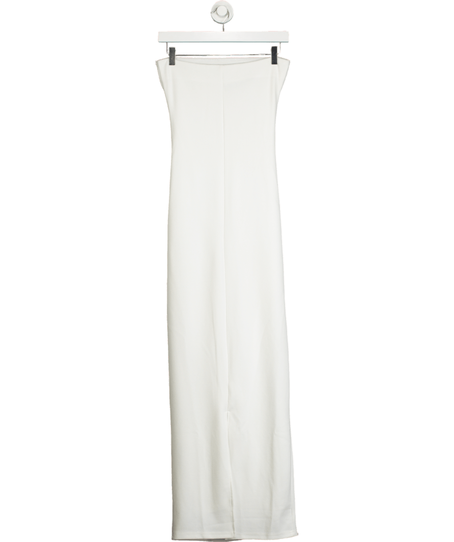 peppermayo White Ruched Bandeau Dress UK 6 - Reliked