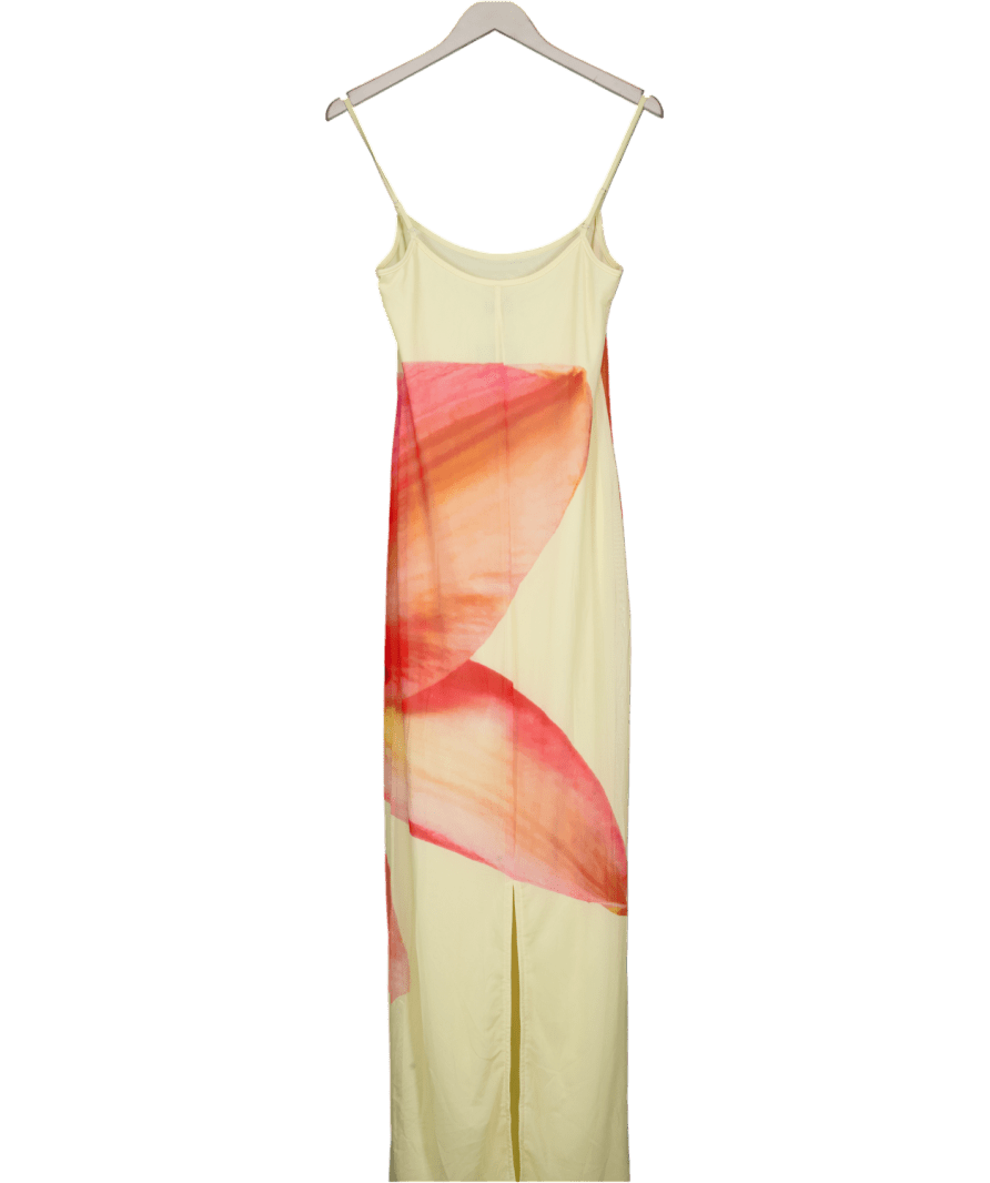 peppermayo Yellow Bad News Mesh Maxi Dress UK 8 - Reliked