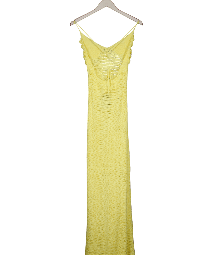 Peppermayo Yellow Novalee Flower Crochet Maxi Dress UK XS/S - Reliked