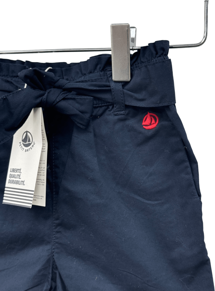 Petit Bateau Navy Blue Belted Shorts 4 Years - Reliked