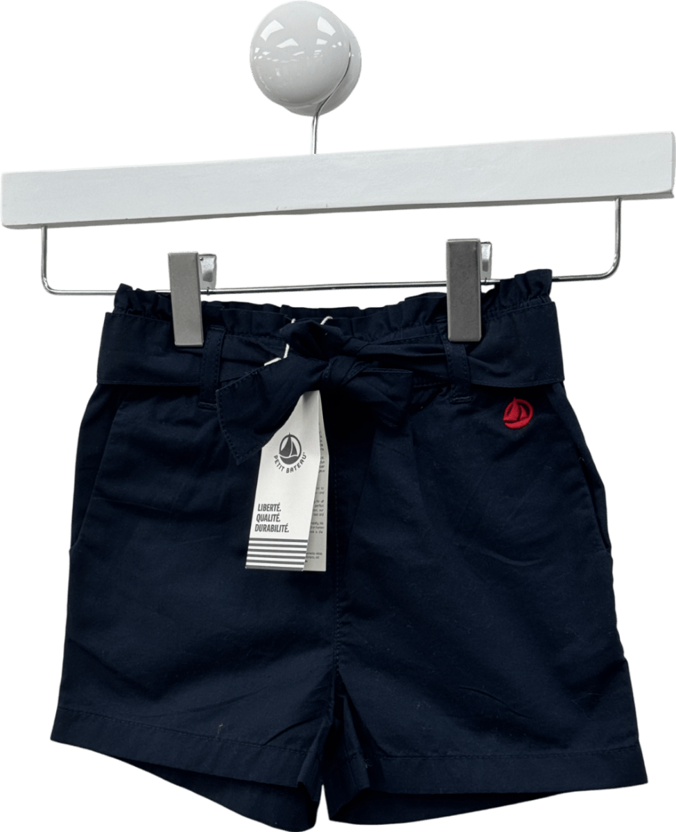 Petit Bateau Navy Blue Belted Shorts 4 Years - Reliked