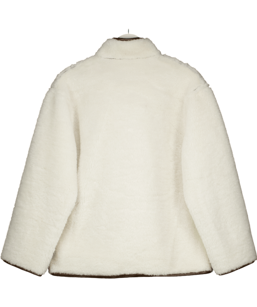 Petite Studio NYC Cream Reversible Faux Shearling/tan Faux Leather Jacket UK S - Reliked