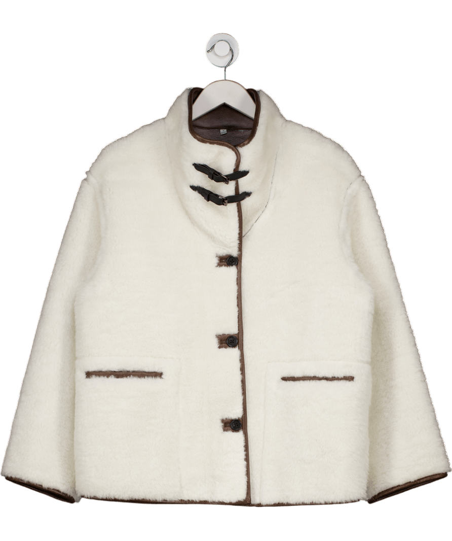 Petite Studio NYC Cream Reversible Faux Shearling/tan Faux Leather Jacket UK S - Reliked