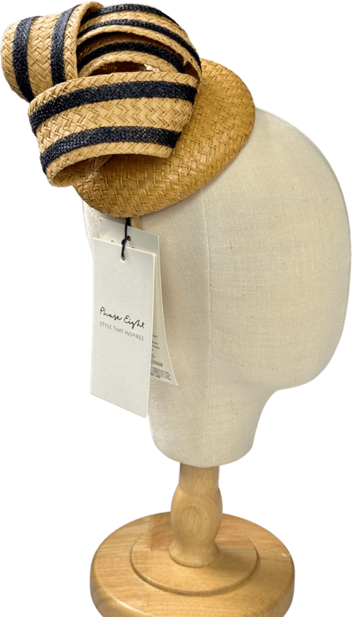 Phase Eight Beige Raffia Pillbox One Size - Reliked
