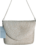 Phase Eight Beige The Goodwood Edit Straw Clutch Bag With Chain Strap - Reliked