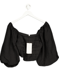Phase Eight Black Asha Linen Blouse UK 8 - Reliked