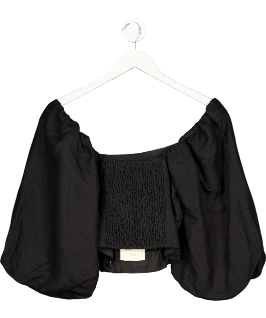 Phase Eight Black Asha Linen Blouse UK 8 - Reliked