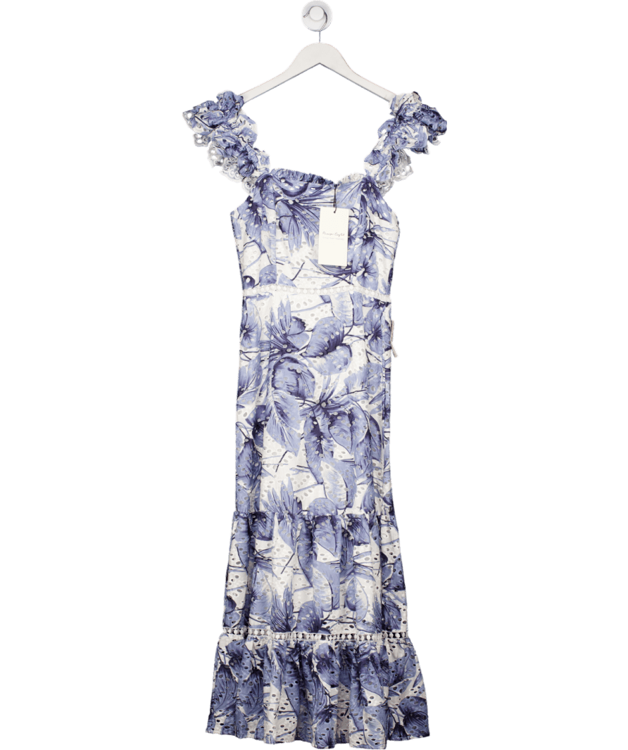 Phase Eight Blue Genieve Midi Dress UK 8 - Reliked