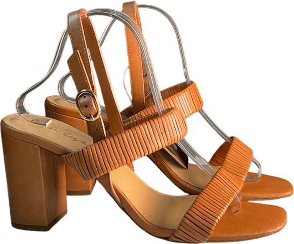 Phase Eight Brown Leather Block Sandal UK 8 EU 41 👠 - Reliked