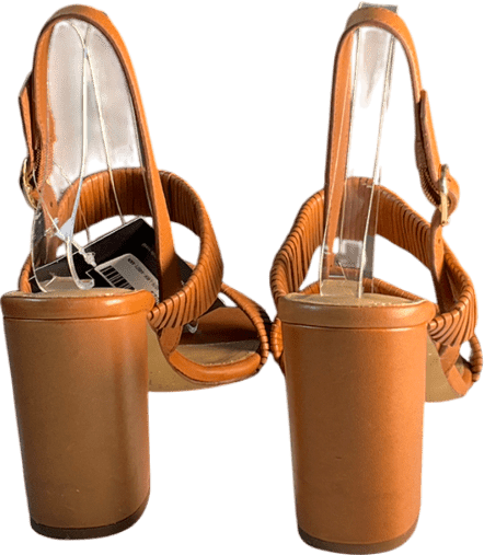 Phase Eight Brown Leather Block Sandal UK 8 EU 41 👠 - Reliked