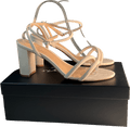 Phase Eight Cream Suede Block Sandals UK 8 EU 41 👠 - Reliked