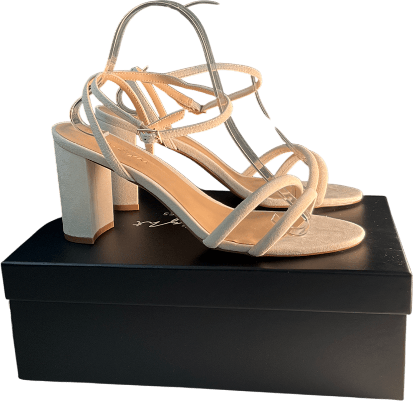 Phase Eight Cream Suede Block Sandals UK 8 EU 41 👠 - Reliked