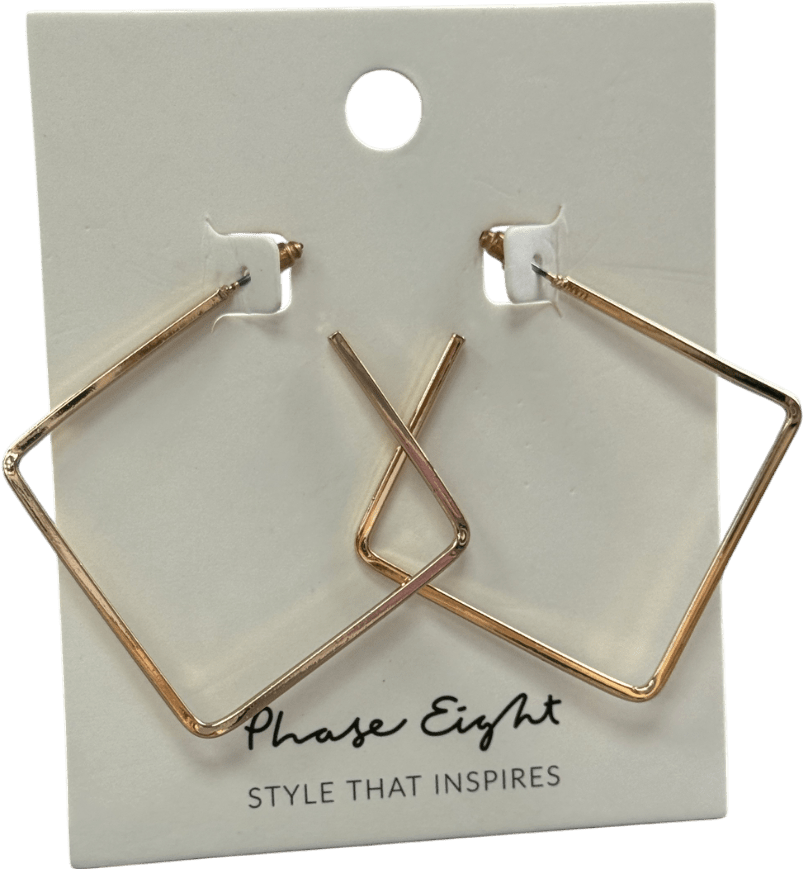 Phase Eight Metallic Gold Square Oversize Earrings One Size - Reliked