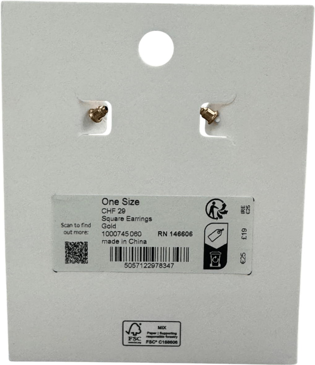 Phase Eight Metallic Gold Square Oversize Earrings One Size - Reliked