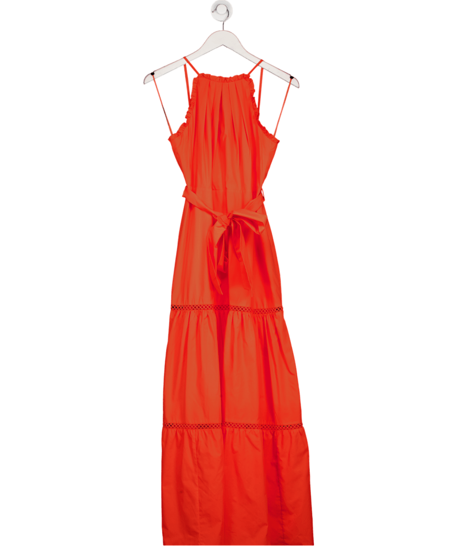 Phase Eight Orange Nolia Sleeveless Halter Neck Maxi Dress UK 6 - Reliked