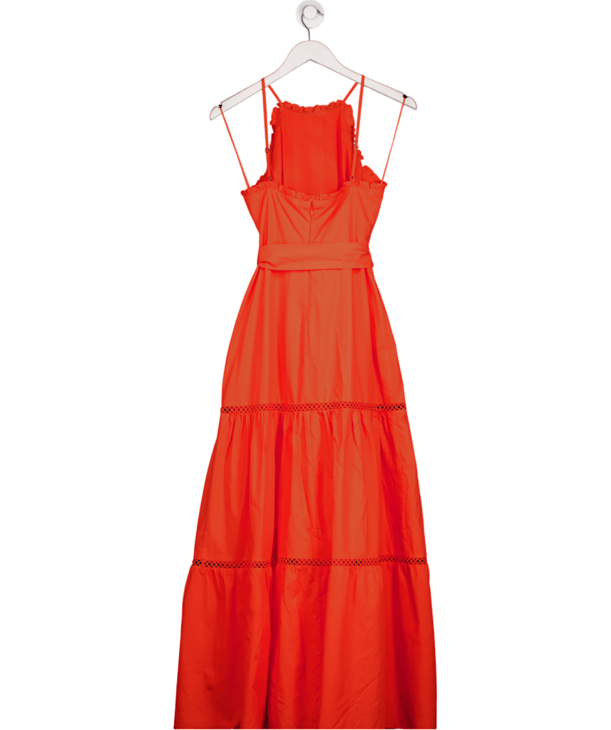 Phase Eight Orange Nolia Sleeveless Halter Neck Maxi Dress UK 6 - Reliked