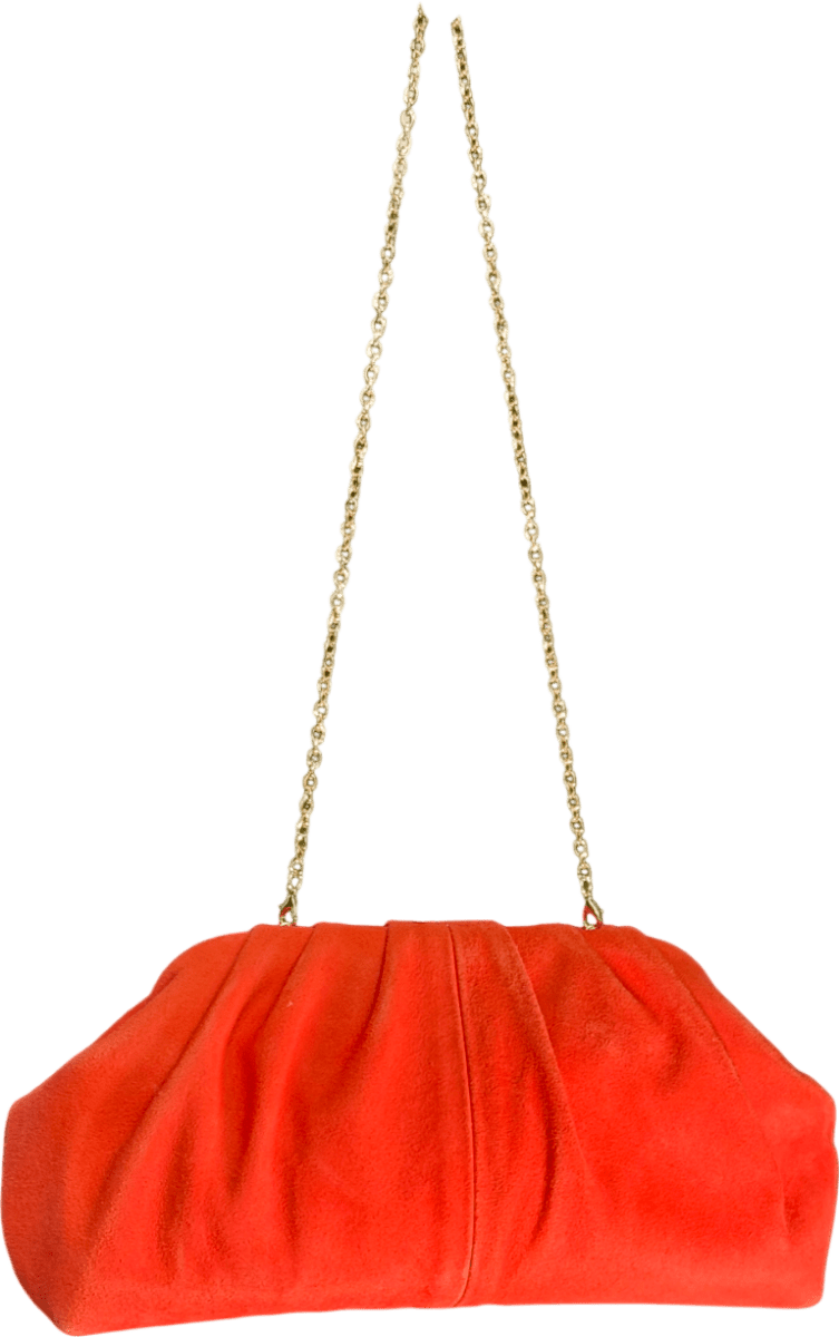 Phase Eight Orange The Goodwood Edit Suede Clutch Bag - Reliked