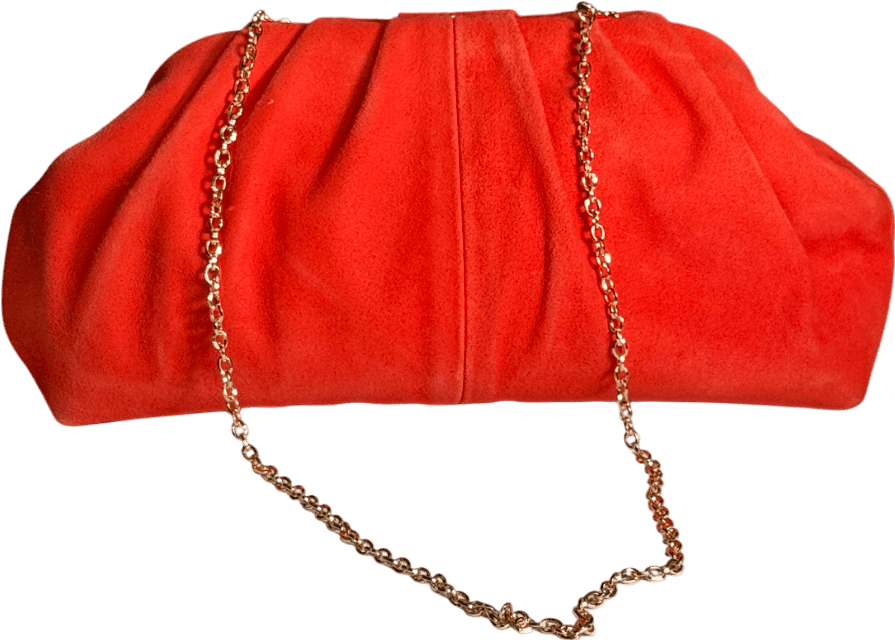Phase Eight Orange The Goodwood Edit Suede Clutch Bag - Reliked