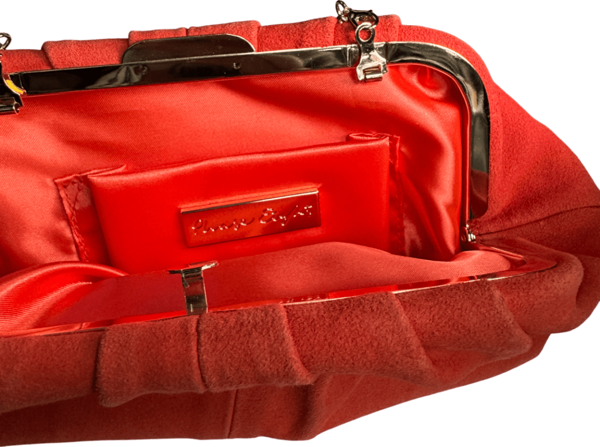 Phase Eight Orange The Goodwood Edit Suede Clutch Bag - Reliked