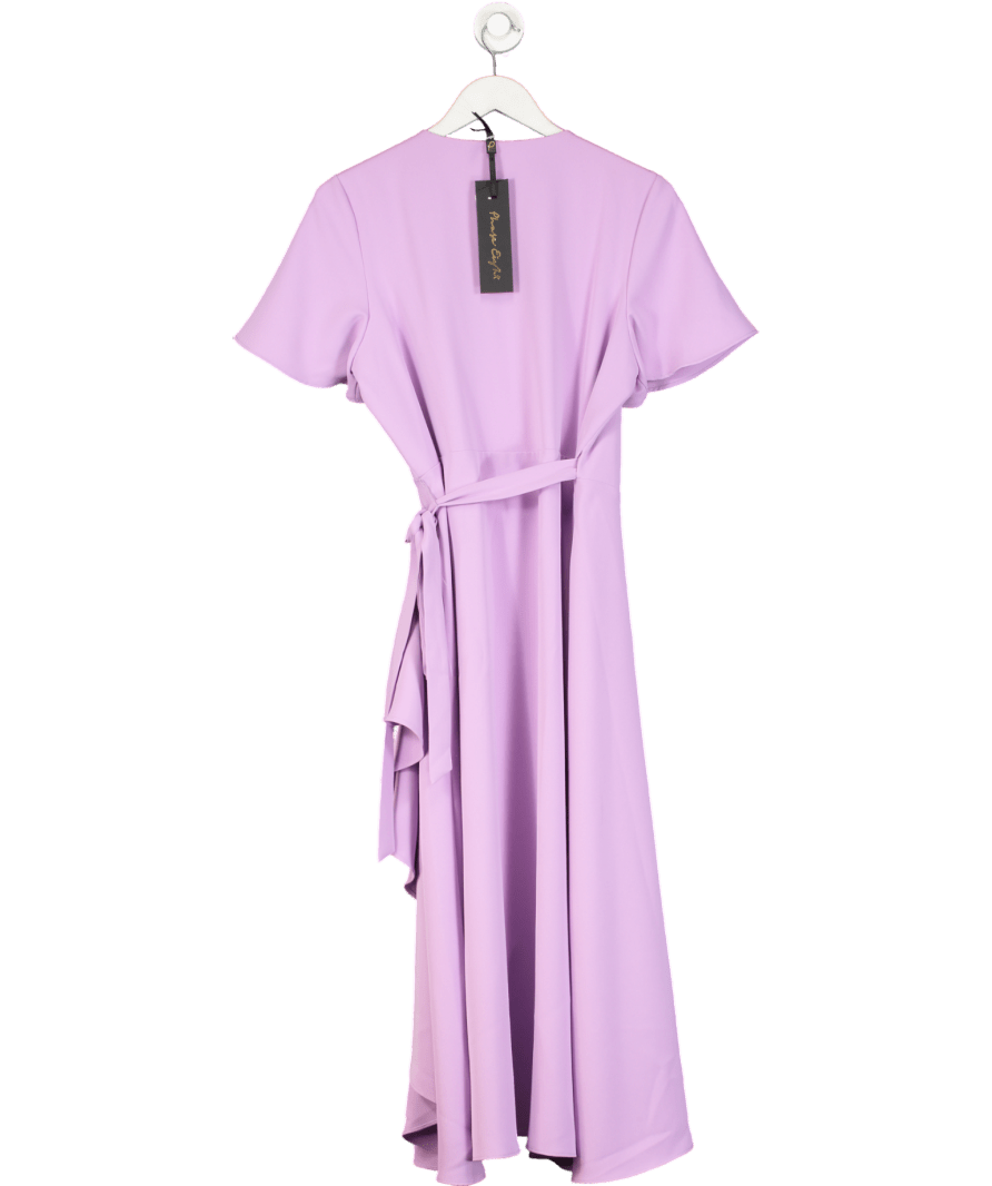 Phase Eight Purple Julissa Ruffle Warp Midi Dress UK 16 - Reliked