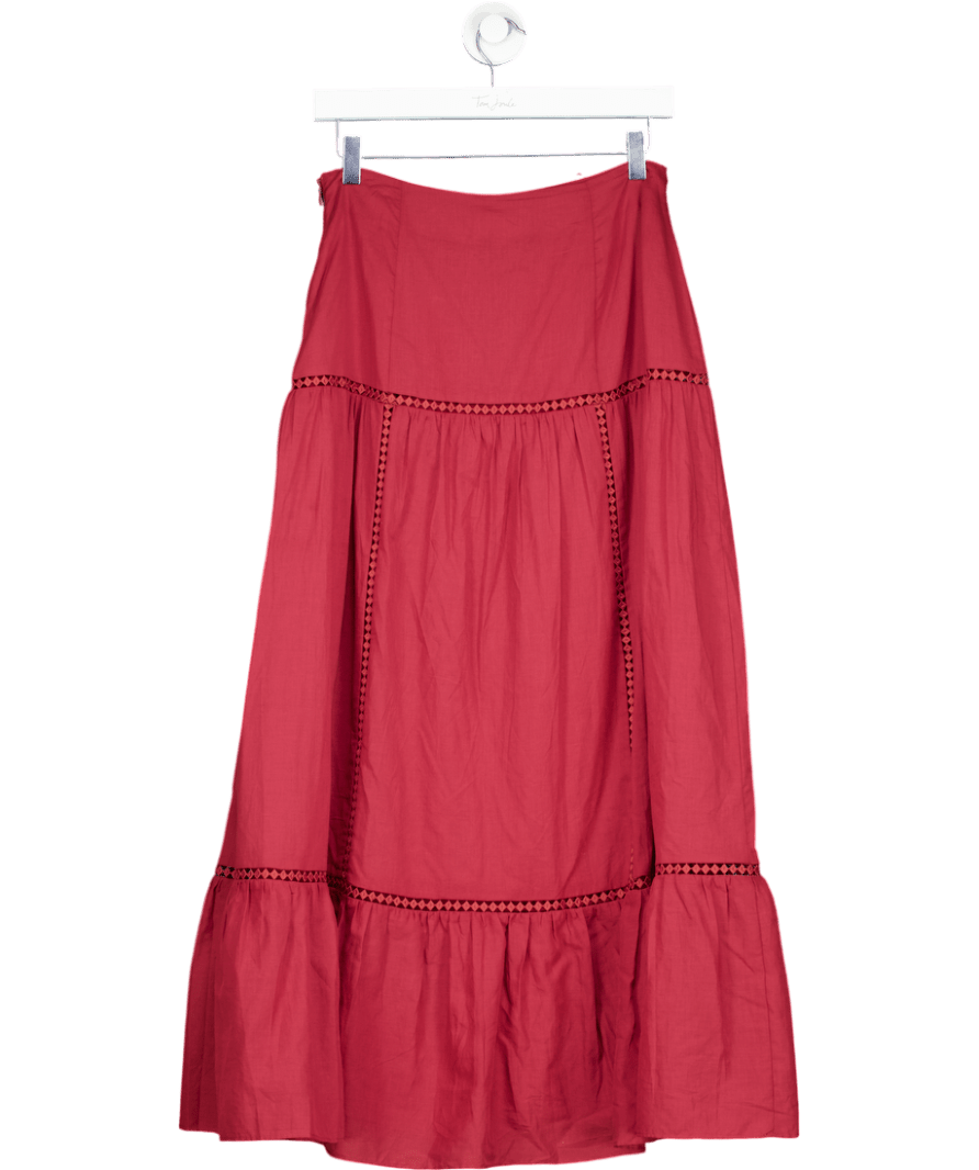 Phase Eight Red Kyla Trim Maxi Skirt UK 8 - Reliked