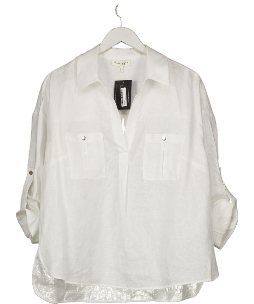 Phase Eight White Arla Linen Shirt UK 12 - Reliked