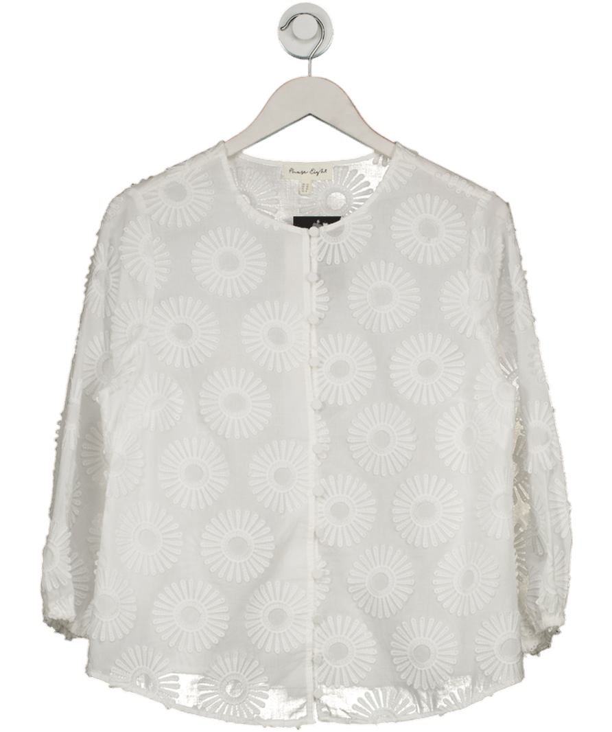 Phase Eight White Daisy Poplin Blouse UK 12 - Reliked