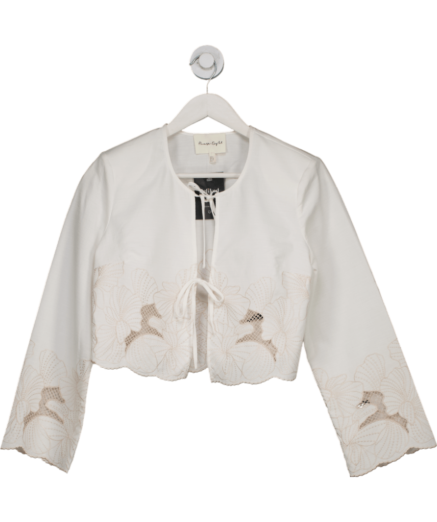 Phase Eight White Svea Broderie Jacket Top UK 8 - Reliked
