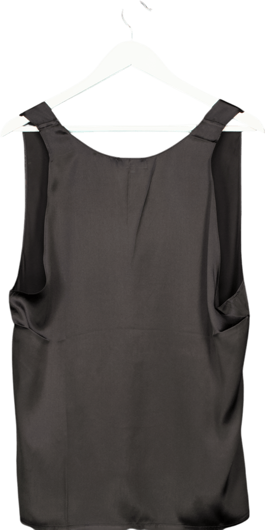 PHIX Black 100% Silk Scoop Neck Vest UK S - Reliked