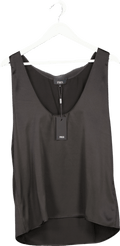 PHIX Black 100% Silk Scoop Neck Vest UK S - Reliked