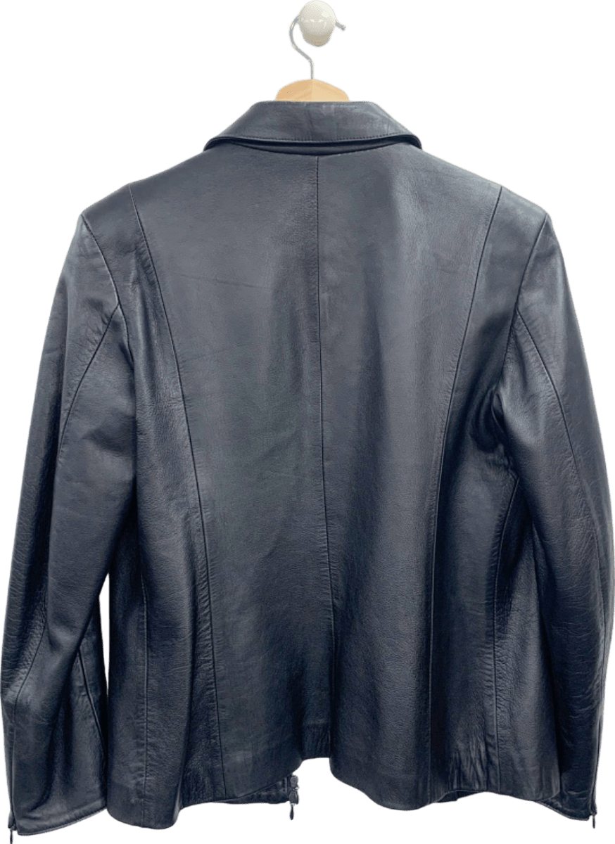 Piazza Duomo Black Leather Jacket EU 44 UK 16 - Reliked