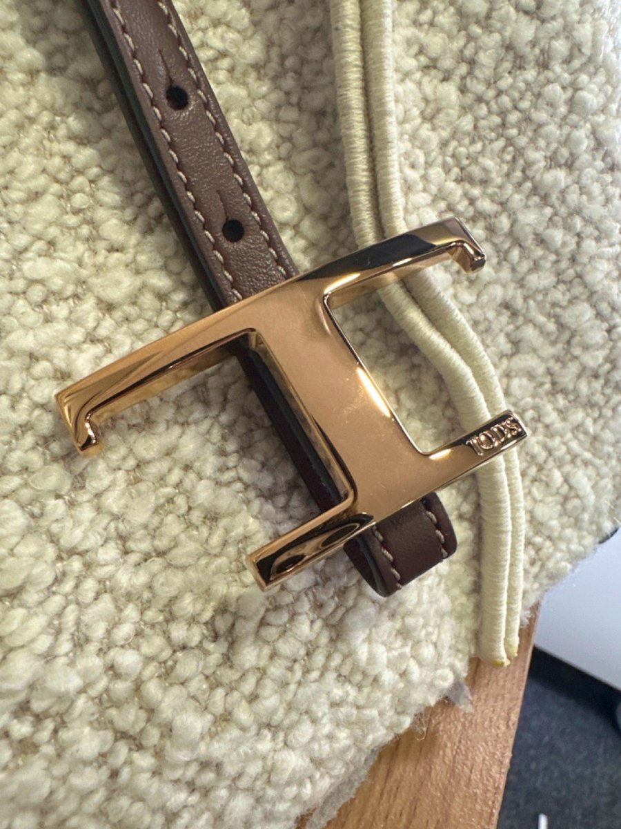 PIC - TOD'S White Shearling Leather Tote Bag - Reliked