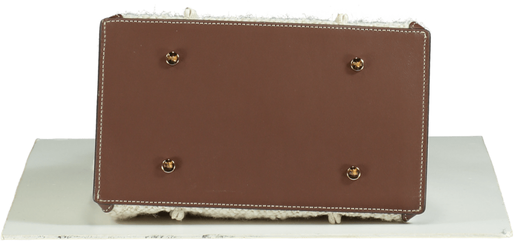 PIC - TOD'S White Shearling Leather Tote Bag - Reliked