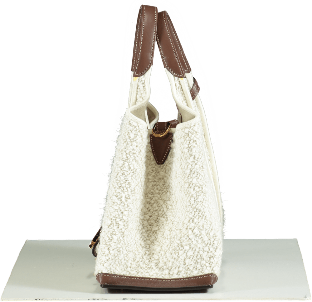 PIC - TOD'S White Shearling Leather Tote Bag - Reliked