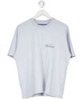 PICANTE Baby Blue Front And Back Logo Oversized T-shirt UK S - Reliked