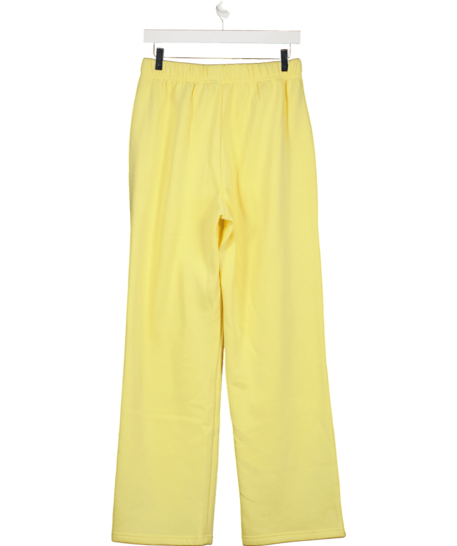 Pieces Yellow Wide Leg Joggers UK M - Reliked
