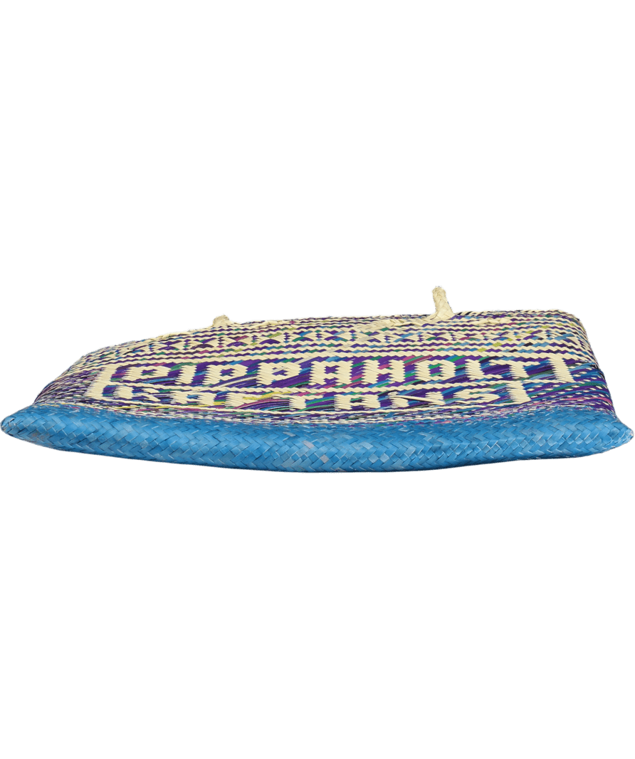 Pippa Holt Blue Woven Raffia Tote Bag - Reliked