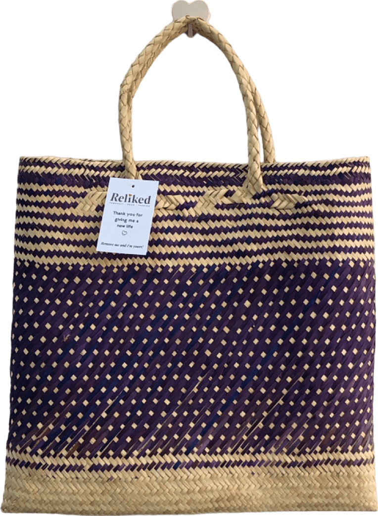 Pippa Holt Purple Reyan Basket Tote Bag One Size - Reliked