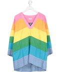 Pitusa Multicoloured Rainbow Stripe Kaftan Tunic One Size - Reliked
